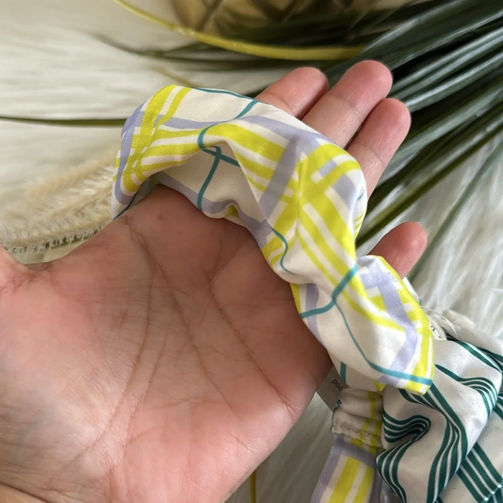 Anthropologie Printed Headband & Scrunchies Striped Green and Plaid Set